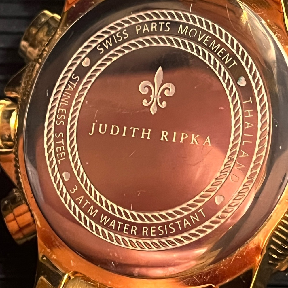 Judith Ripka Stainless Steel Gold Tone Watch - Picture 4 of 5